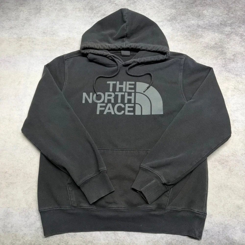 The North Face Half Dome Graphic Logo Mens Medium Black Pullover Hoodie Outdoors